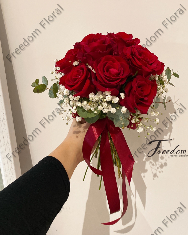 Red Rose Bridal Bouquet (Fresh Flower)