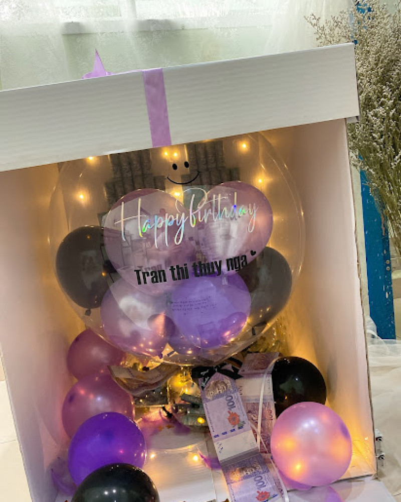surprise balloon box purple