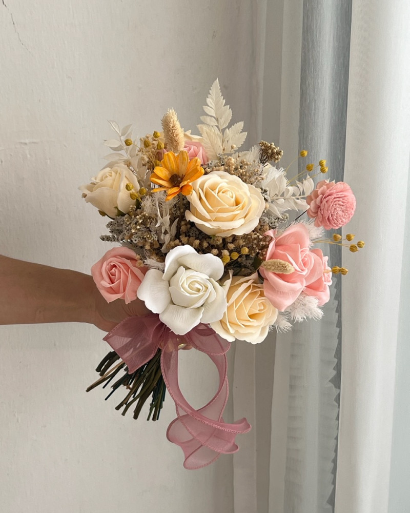 Melody Bridal Bouquet (Pink)(Soap Flower)